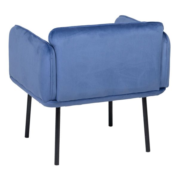 Armchair Synthetic Fabric Blue Metal For Sale