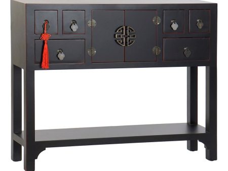 Console DKD Home Decor Fir Black 95 x 24 x 79 cm MDF Wood Online Sale