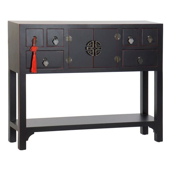 Console DKD Home Decor Fir Black 95 x 24 x 79 cm MDF Wood Online Sale