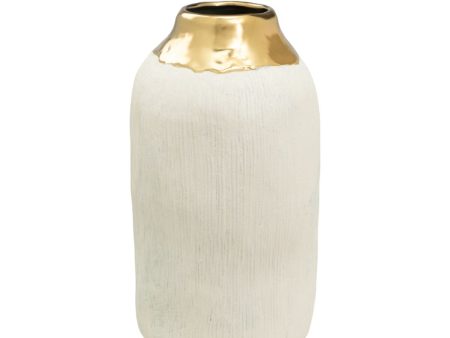 Vase Romimex White Golden Porcelain 18 x 36 x 18 cm For Discount