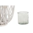 Candleholder Home ESPRIT White wicker Crystal 34 x 34 x 80 cm Online Hot Sale