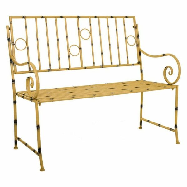 Bench Alexandra House Living Yellow Metal 50 x 92 x 126 cm Online Sale