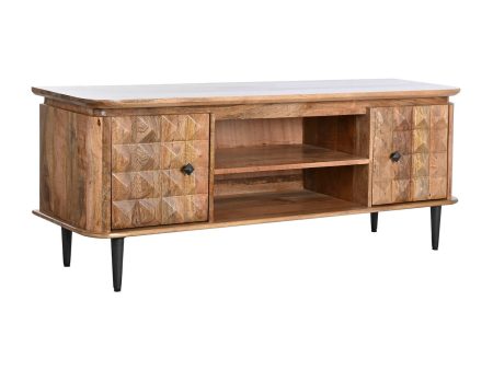 TV furniture DKD Home Decor Natural Metal Mango wood 140 x 40 x 55 cm on Sale