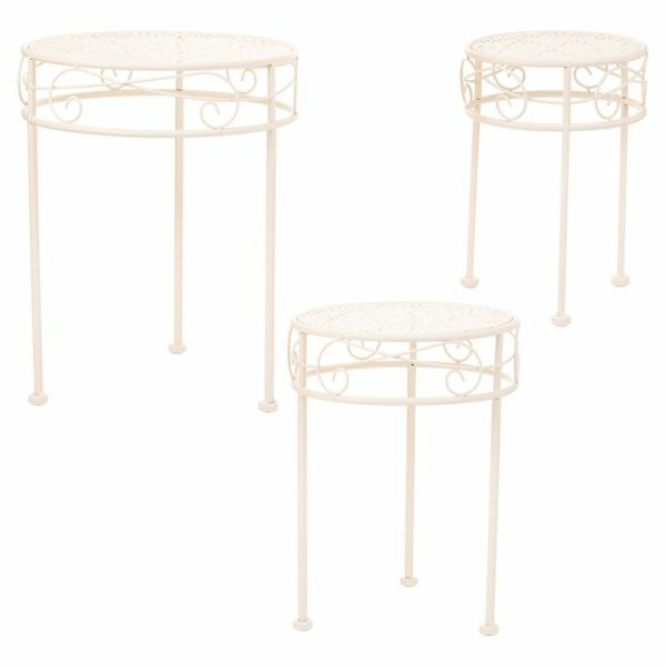 Flower Pot Stand Alexandra House Living White Metal Iron 30 x 120 x 30 cm Cheap