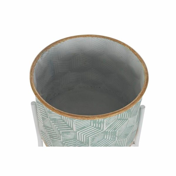 Planter DKD Home Decor Bicoloured Metal 28 x 28 x 75 cm (2 Units) Sale