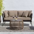 Centre Table Ariki Table Steel Rattan Tempered Glass synthetic rattan 73 x 61 x 46 cm Online Hot Sale