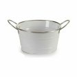 Planter Bucket White Silver Zinc 27,5 x 10,5 x 20 cm (24 Units) Sale