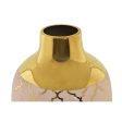 Vase DKD Home Decor Porcelain Pink Golden Oriental (15 x 15 x 41,5 cm) Supply