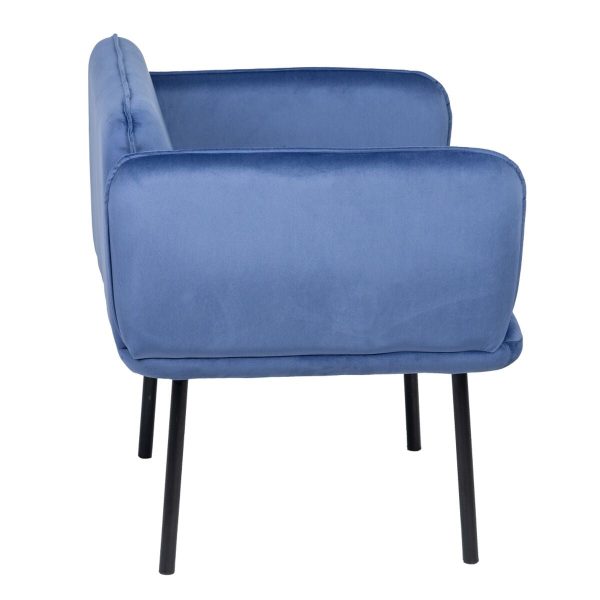 Armchair Synthetic Fabric Blue Metal For Sale