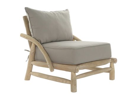 Armchair DKD Home Decor Natural Light grey Teak 82 x 80 x 73 cm For Discount