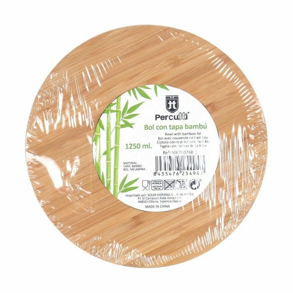 Bowl Percutti Melamin Brown Green 18,9 x 18,9 x 8,5 cm Bamboo (4 Units) For Discount