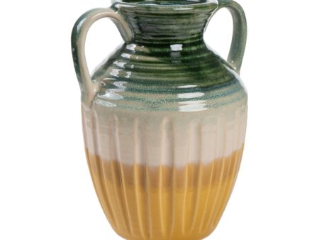 Vase Romimex Multicolour Ceramic 15 x 21 x 17 cm With handles Discount