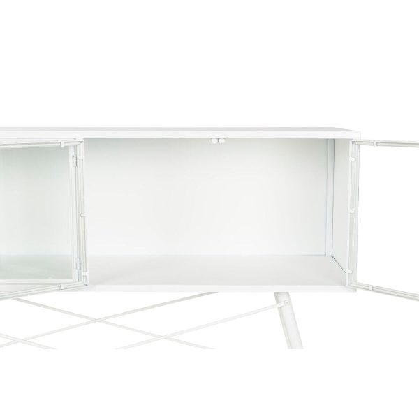 Console DKD Home Decor White Metal Crystal 120 x 35 x 80 cm For Cheap