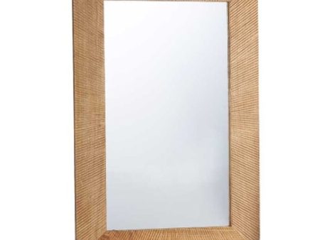 Wall mirror 44 Brown Stripes 90 x 60 x 2 cm Rectangular Online Sale