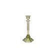 Candleholder Romimex Green Glass 10 x 24 x 10 cm Hot on Sale