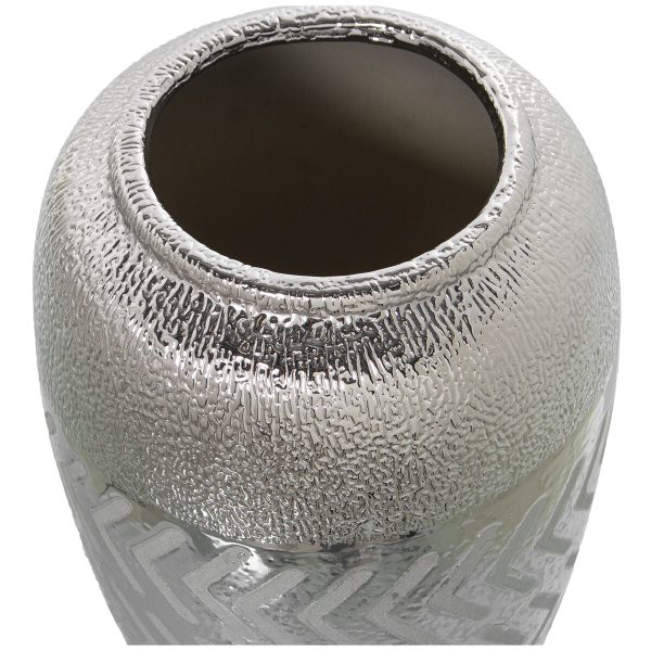 Vase Alexandra House Living Silver Ceramic 13 x 20 cm For Discount