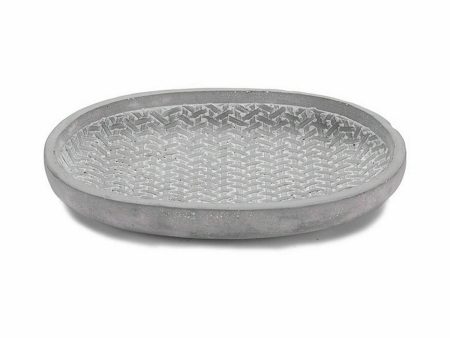 Flower Pot Dish With relief Grey 28 x 4 x 23 cm (6 Units) For Sale