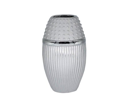 Vase Romimex Silver Ceramic 15 x 26 x 11 cm Discount