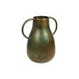 Vase Romimex Antique Brown Metal 25 x 26 x 17 cm With handles For Discount