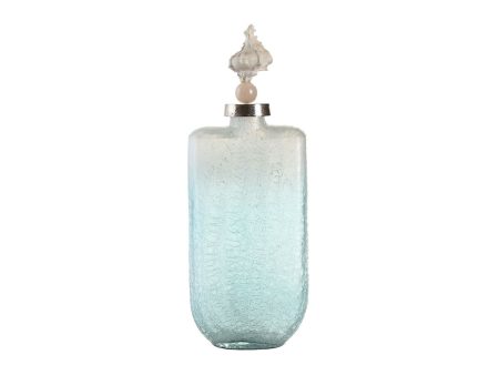 Vase DKD Home Decor Blue Aluminium Crystal Shell Mediterranean 9 x 17 x 43 cm on Sale