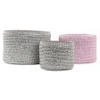 Basket set DKD Home Decor Grey Pink polypropylene 27 x 27 x 17 cm Sale