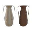 Vase Home ESPRIT Brown Beige Metal 25 x 25 x 44 cm (2 Units) Online Sale