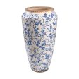 Vase Romimex Blue White Porcelain 21 x 37 x 21 cm With handles For Sale