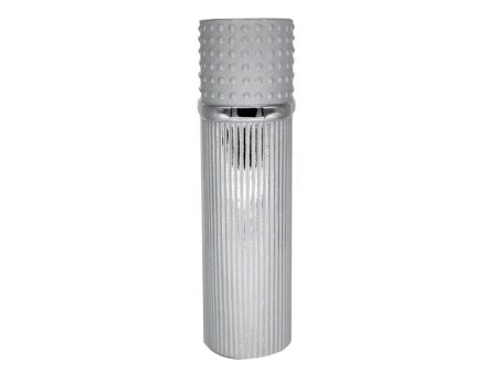 Vase Romimex Silver Ceramic 12 x 41 x 12 cm For Cheap