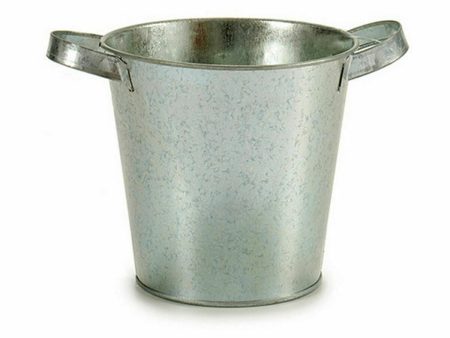 Planter Bucket Silver Zinc 20 x 14 x 16,2 cm (24 Units) Discount