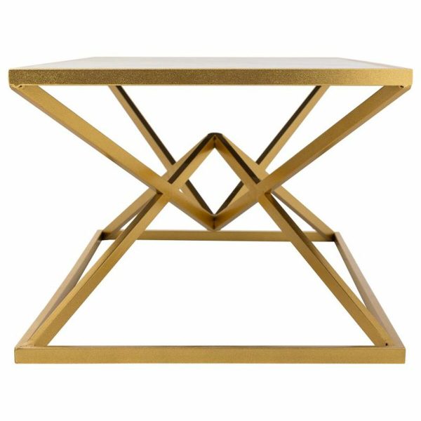 Centre Table Alexandra House Living Gold Metal Paper Iron MDF Wood 60 x 45 x 110 cm Hot on Sale