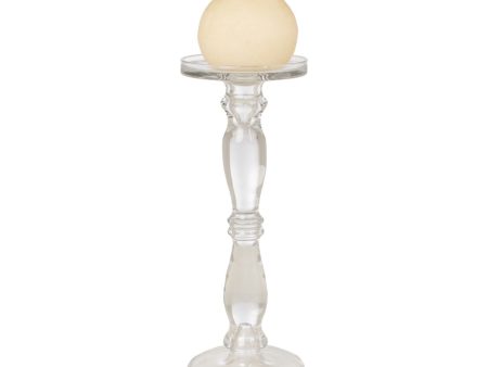 Candleholder Romimex Transparent Glass 13 x 35 x 13 cm Discount