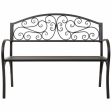 Bench Alexandra House Living Black Iron 53 x 91 x 153 cm For Sale