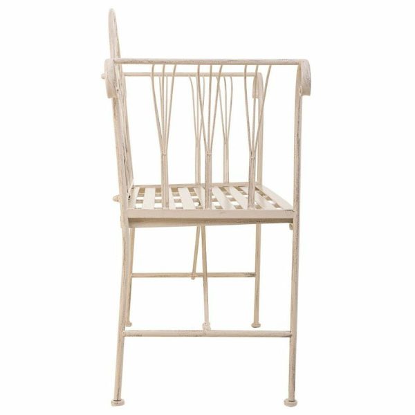 Bench Alexandra House Living White Iron 50 x 88 x 110 cm For Discount