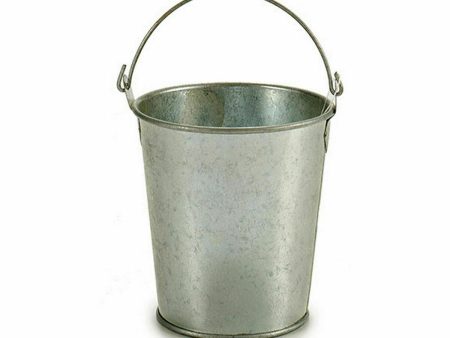 Planter Bucket Silver Zinc 15,5 x 11 x 11 cm (72 Units) Fashion