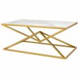 Centre Table Alexandra House Living Gold Metal Paper Iron MDF Wood 60 x 45 x 110 cm Hot on Sale