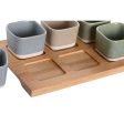 Appetizer Set DKD Home Decor 21,6 x 15 x 1,5 cm Porcelain Multicolour Bamboo Scandinavian on Sale