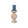 Candleholder Home ESPRIT Beige Magnesium 12 x 12 x 24 cm Sale