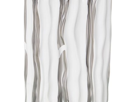 Vase Alexandra House Living White Silver Ceramic 19 x 8 x 25 cm Discount