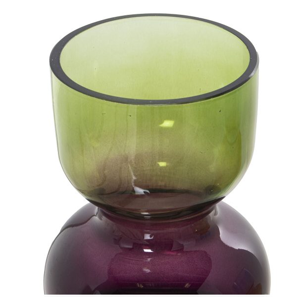 Vase Alexandra House Living Green Violet Crystal 9 x 25 cm on Sale