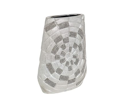 Vase Romimex Silver Ceramic 19 x 26 x 6 cm Discount