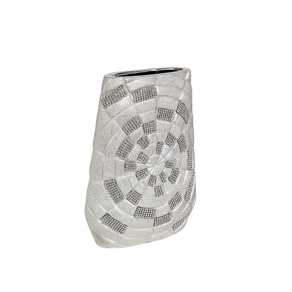 Vase Romimex Silver Ceramic 19 x 26 x 6 cm Discount