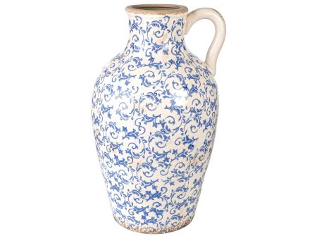 Vase Romimex Blue White Porcelain 30 x 50 x 30 cm With handle Online now