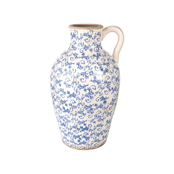 Vase Romimex Blue White Porcelain 30 x 50 x 30 cm With handle Online now