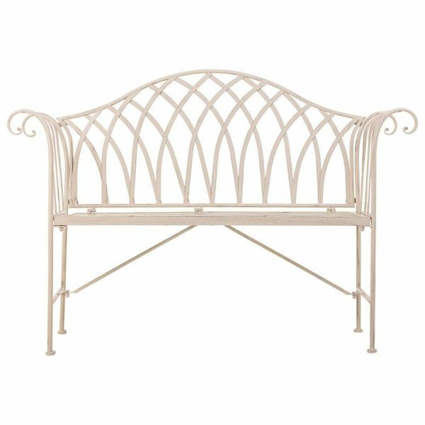 Bench Alexandra House Living White Iron 50 x 88 x 110 cm For Discount