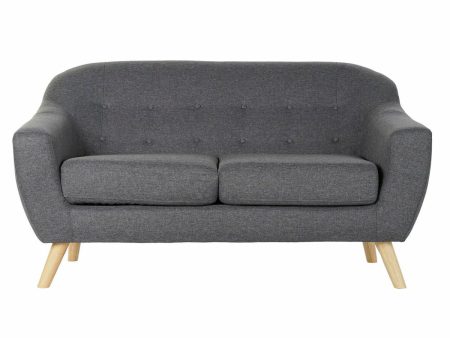 2-Seater Sofa DKD Home Decor 8424001799428 Grey Multicolour Natural Wood Rubber wood Scandi 146 x 72 x 82 cm Cheap