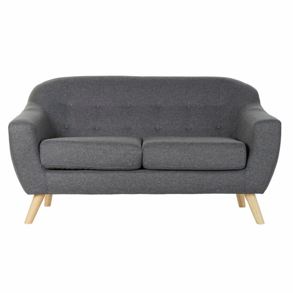 2-Seater Sofa DKD Home Decor 8424001799428 Grey Multicolour Natural Wood Rubber wood Scandi 146 x 72 x 82 cm Cheap