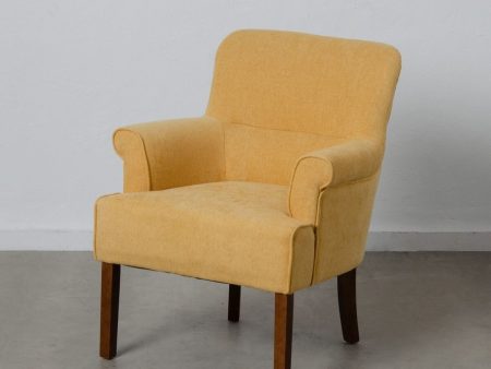 Armchair 77 x 64 x 88 cm Synthetic Fabric Wood Mustard For Cheap