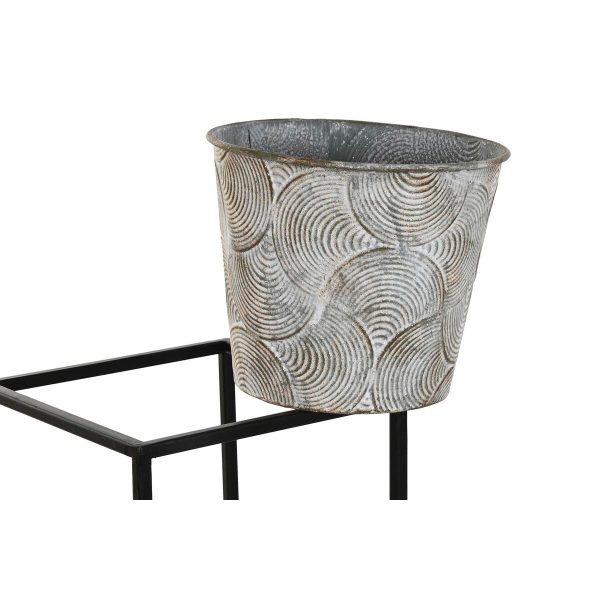 Planter DKD Home Decor Grey Metal Worn 34 x 34 x 71 cm Circular Online