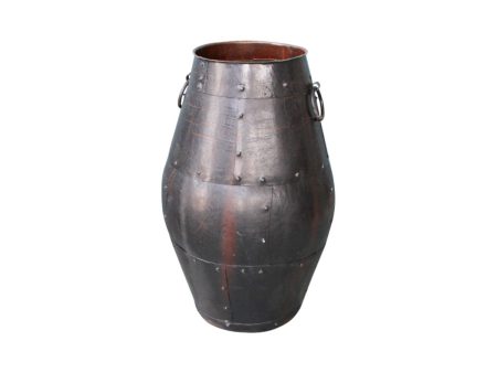 Vase Romimex Black Metal 45 x 67 x 45 cm Fashion