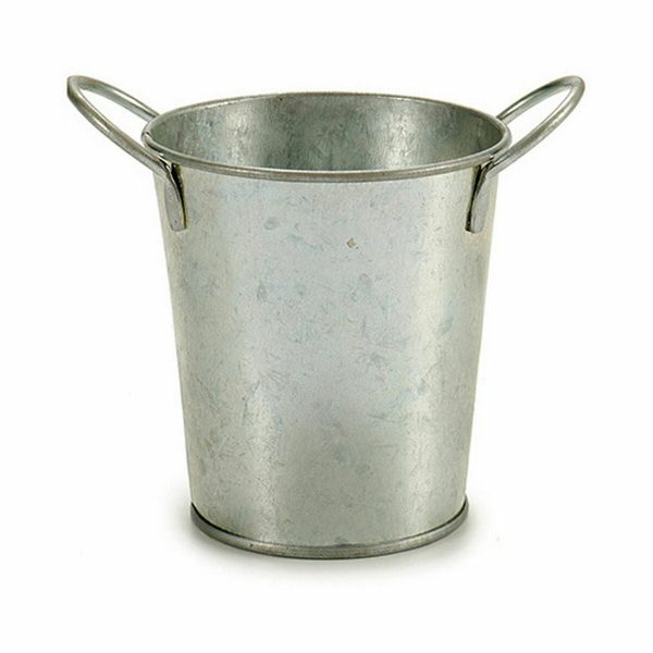 Planter Bucket Silver Zinc 16 x 12 x 11 cm (72 Units) Online Sale